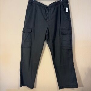 No Boundaries Cargo Pants Men 2XL ShadowGray Utility Drawstring NEW